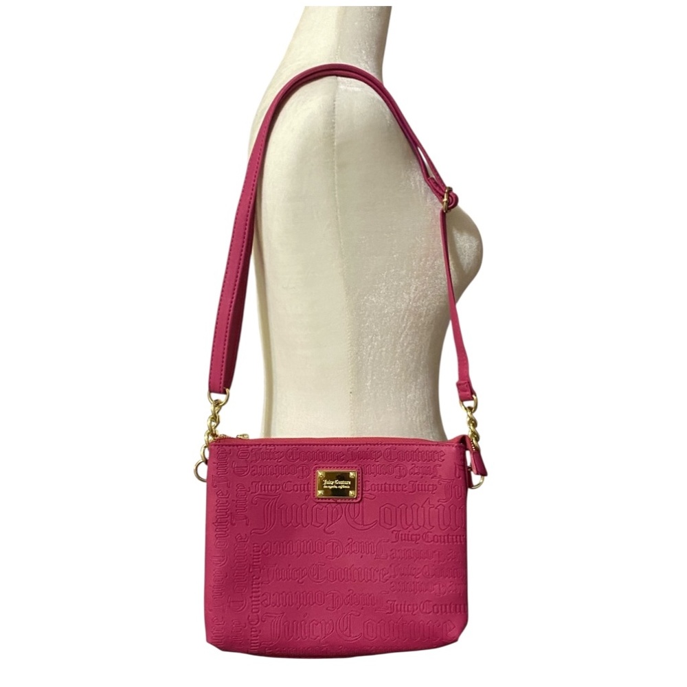 Juicy couture crossbody vegan bag. Hot pink & gold. Y2K